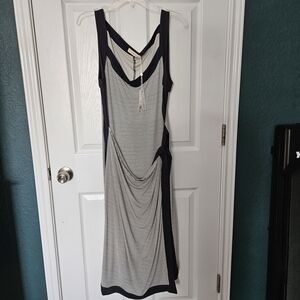 Tory Burch Navy and Cream Striped Dress